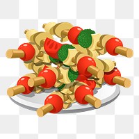 Barbecue sticks  png sticker, food illustration, transparent background. Free public domain CC0 image