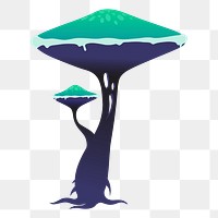 Exotic mushroom png tree sticker, transparent background. Free public domain CC0 image