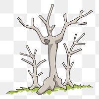 Leafless tree png sticker, botanical illustration, transparent background. Free public domain CC0 image