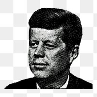 Png John F. Kennedy portrait sticker, US president illustration, transparent background. Free public domain CC0 image