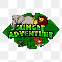 Jungle adventure png sticker, animal illustration, transparent background. Free public domain CC0 image