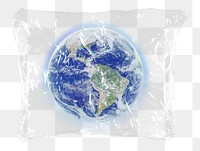 Globe surface png plastic bag sticker, environment concept art on transparent background