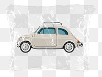 Classic car png plastic bag sticker, vintage vehicle concept art on transparent background