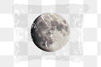 Full moon png plastic bag sticker, galaxy concept art on transparent background