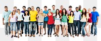 Diverse students png large group sticker, transparent background