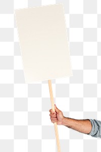 White placard png sticker, transparent background