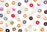 Donut pattern png overlay, transparent background