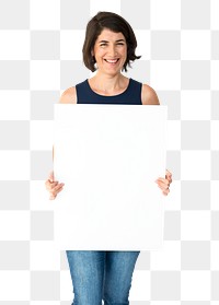 Happy protester png sign sticker, transparent background