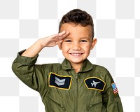 Boy in soldier uniform png sticker, transparent background