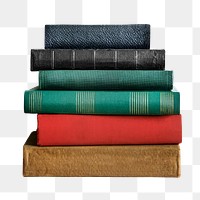 Book stack png sticker, reading image on transparent background