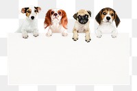 Cute dogs png frame sticker, pet animal image on transparent background