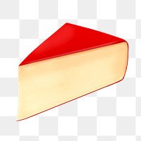 Red cheese png sticker, dairy product image on transparent background