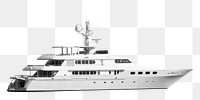 Luxury yacht png sticker, vehicle image on transparent background