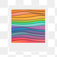 Rainbow paper png waves sticker, texture  instant photo, transparent background