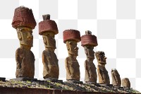 Moai statue png border, transparent background