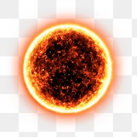 Glowing sun  png sticker, solar image on transparent background