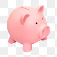 Piggy bank png sticker, savings, transparent background