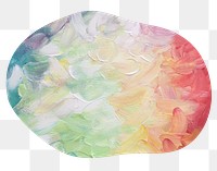 Colorful abstract png painting badge sticker, art photo in blob shape, transparent background