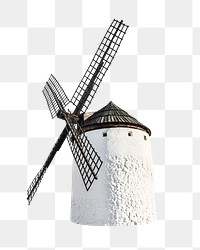 Windmill png sticker, farming image on transparent background