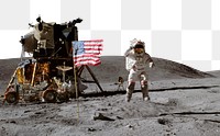 Moon landing png border, transparent background