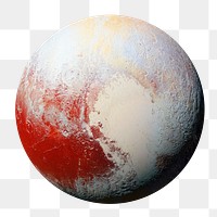 Pluto png sticker, planet surface, transparent background