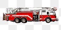 Fire truck png sticker, vehicle image on transparent background