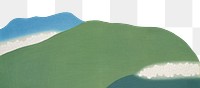 Png green hills drawing border, transparent background