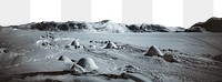 Snowy landscape png border, transparent background