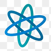 Science atom png sticker, transparent background