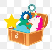 Startup business png treasure chest sticker, transparent background