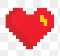 Pixelated heart png sticker, transparent background