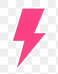 Pink lightning png sticker, transparent background