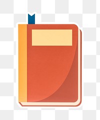 Orange notebook png sticker, transparent background