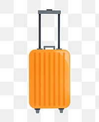 Yellow luggage png sticker, transparent background