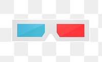 3D glasses png sticker, transparent background