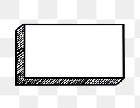 Blank box doodle png badge, transparent background