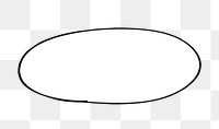 Blank oval doodle png badge, transparent background