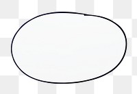 Blank oval doodle png badge, transparent background