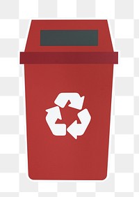 Recycle bin png sticker, transparent background