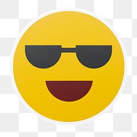 Sunglass emoji png icon sticker, transparent background