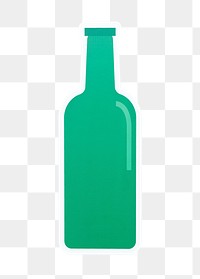 Glass bottle png sticker, transparent background