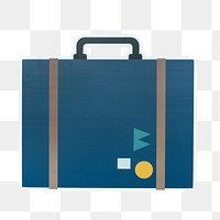 Vintage luggage png sticker, transparent background