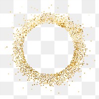 Gold confetti frame png sticker, transparent background