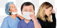 Common illnesses png sticker, transparent background