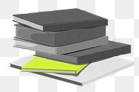 Book stack png sticker, education color pop design, transparent background