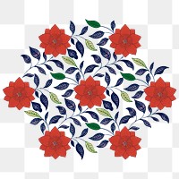 Oriental flower png sticker, Chinese decorative design element on transparent background