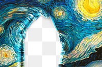 Starry Night png frame, Van Gogh's famous painting remixed by rawpixel, transparent design