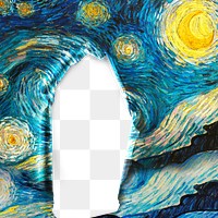 Starry Night png frame, Van Gogh's famous painting remixed by rawpixel, transparent design