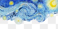 Starry Night png border sticker, Van Gogh's famous painting remixed by rawpixel, transparent background