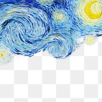 Starry Night png border, Van Gogh's famous painting remixed by rawpixel, transparent background